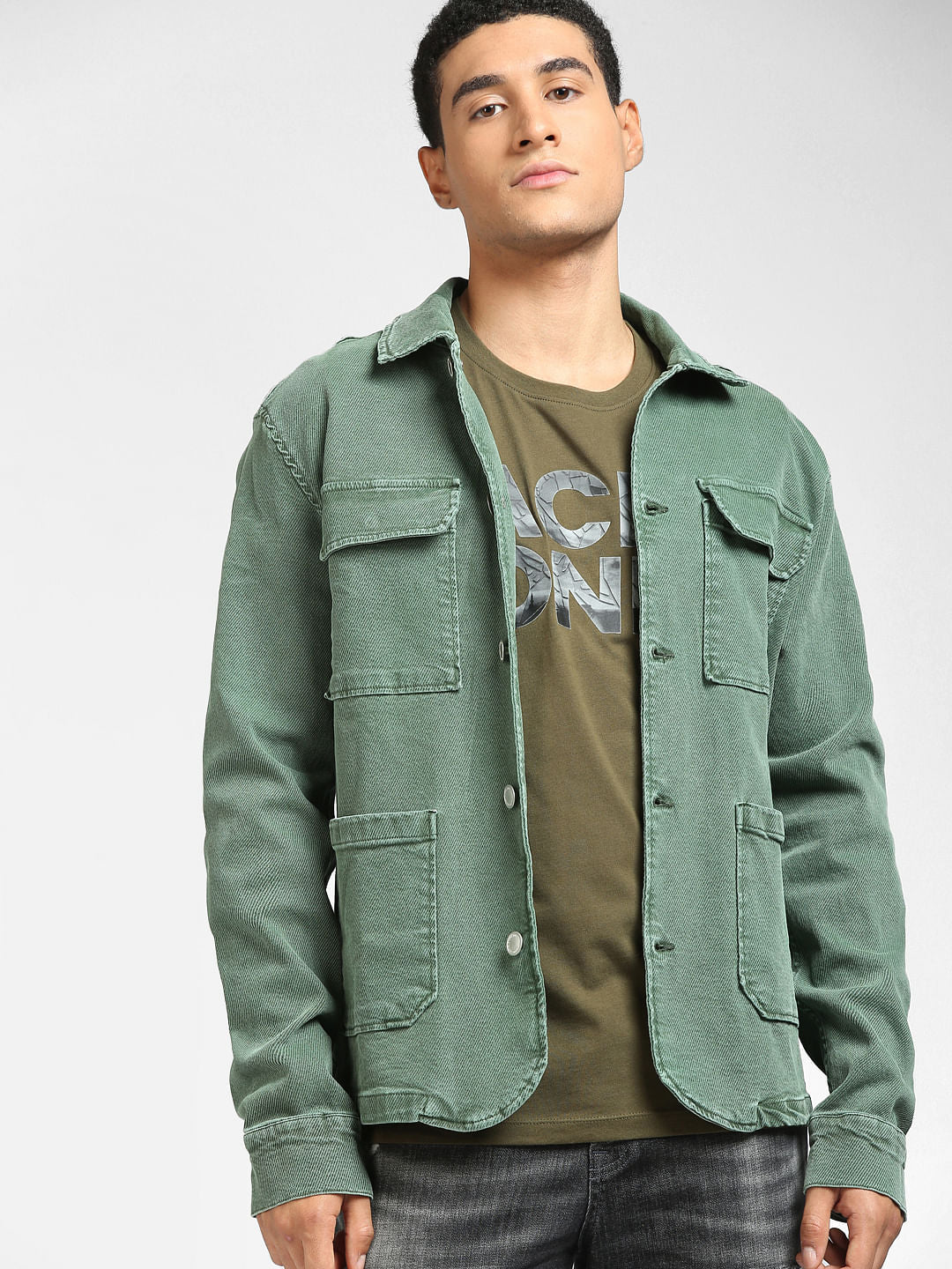 Green Logo Print Crew Neck T-shirt