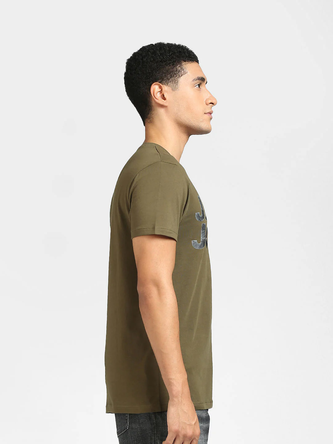 Green Logo Print Crew Neck T-shirt - Image 3