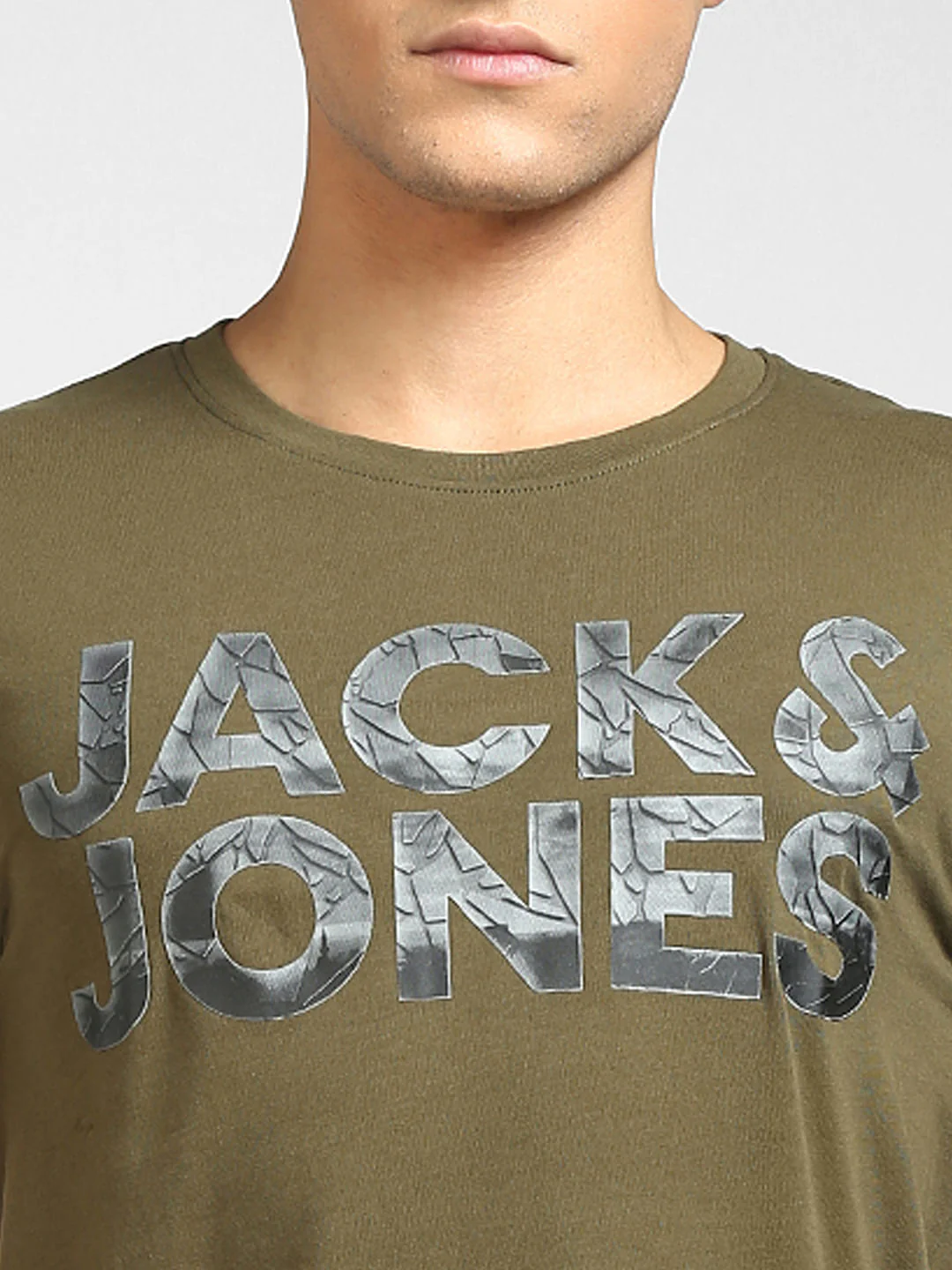 Green Logo Print Crew Neck T-shirt - Image 5