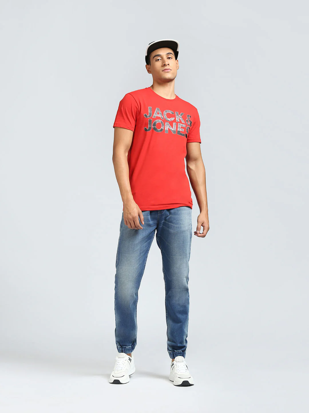 Red Logo Print Crew Neck T-shirt