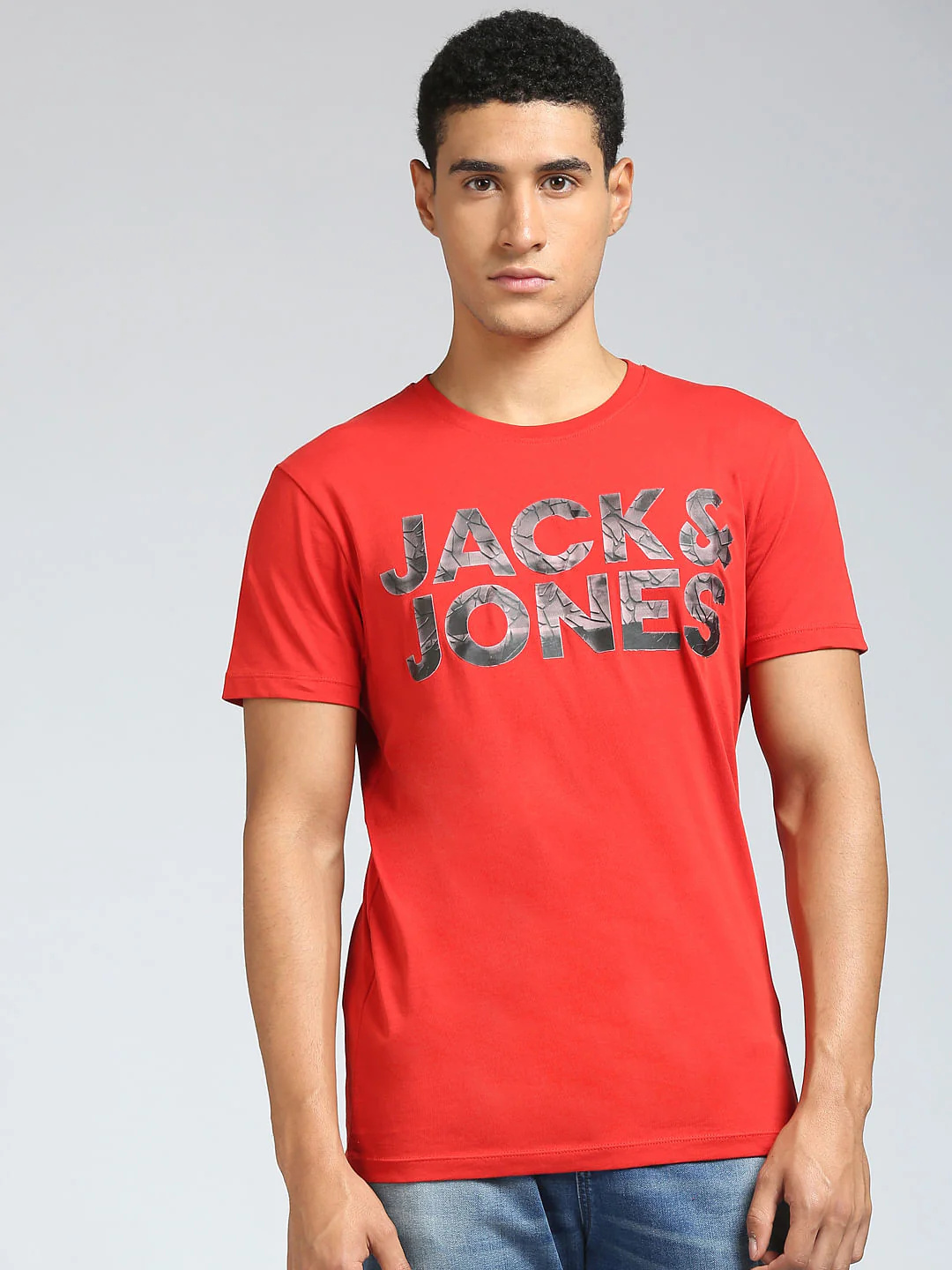 Red Logo Print Crew Neck T-shirt - Image 2