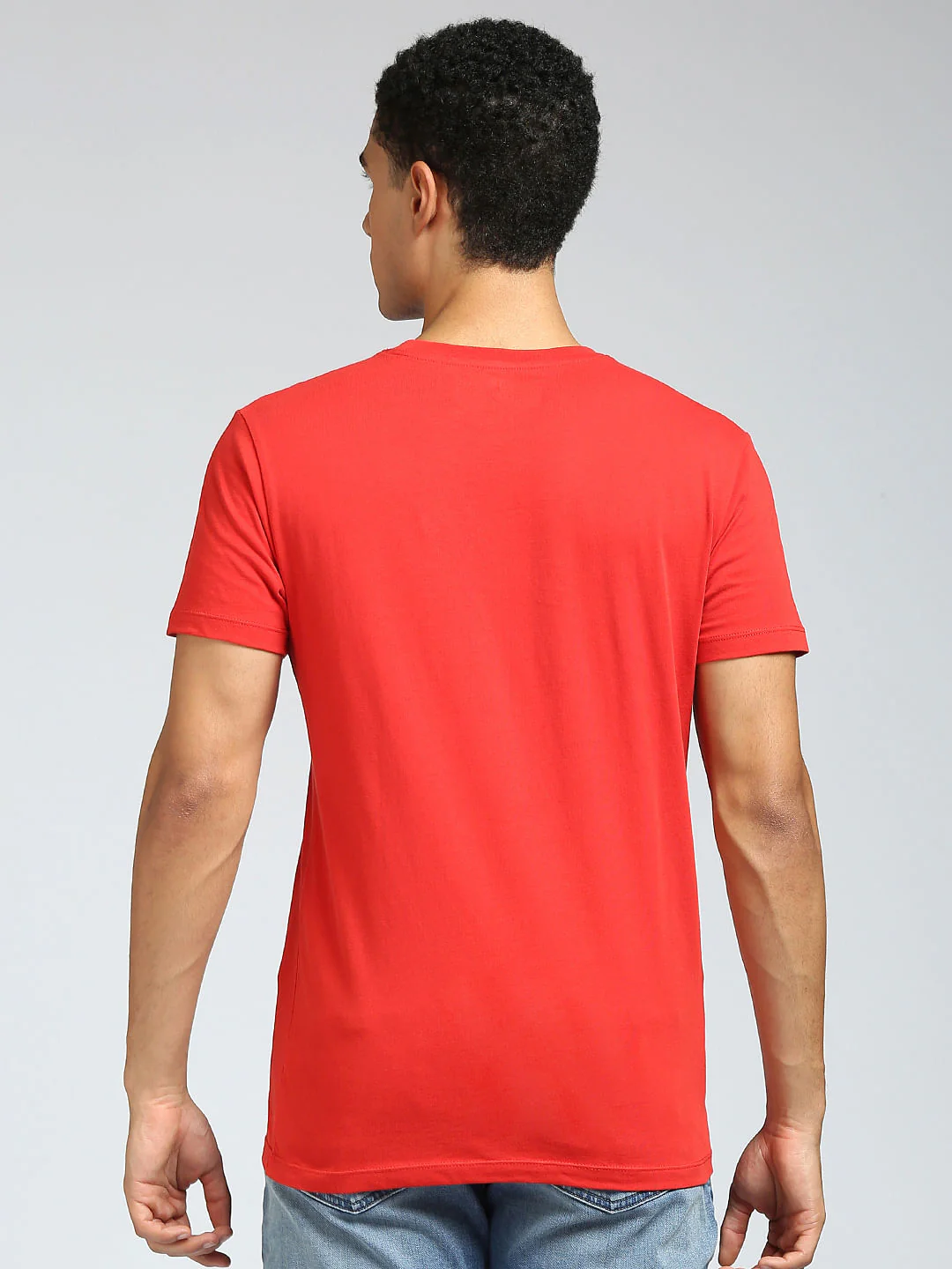 Red Logo Print Crew Neck T-shirt - Image 4