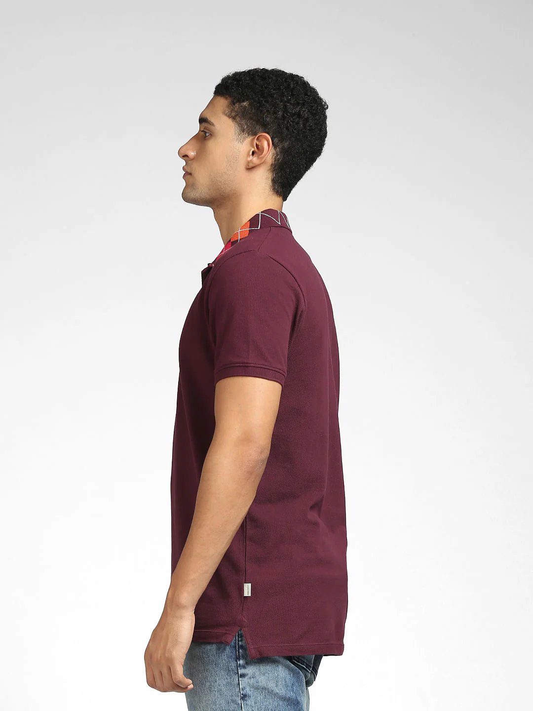 Burgundy Polo Neck T-shirt - Image 3
