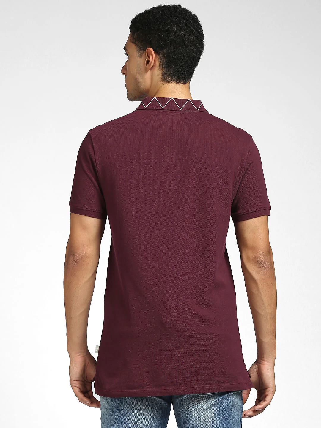 Burgundy Polo Neck T-shirt - Image 4