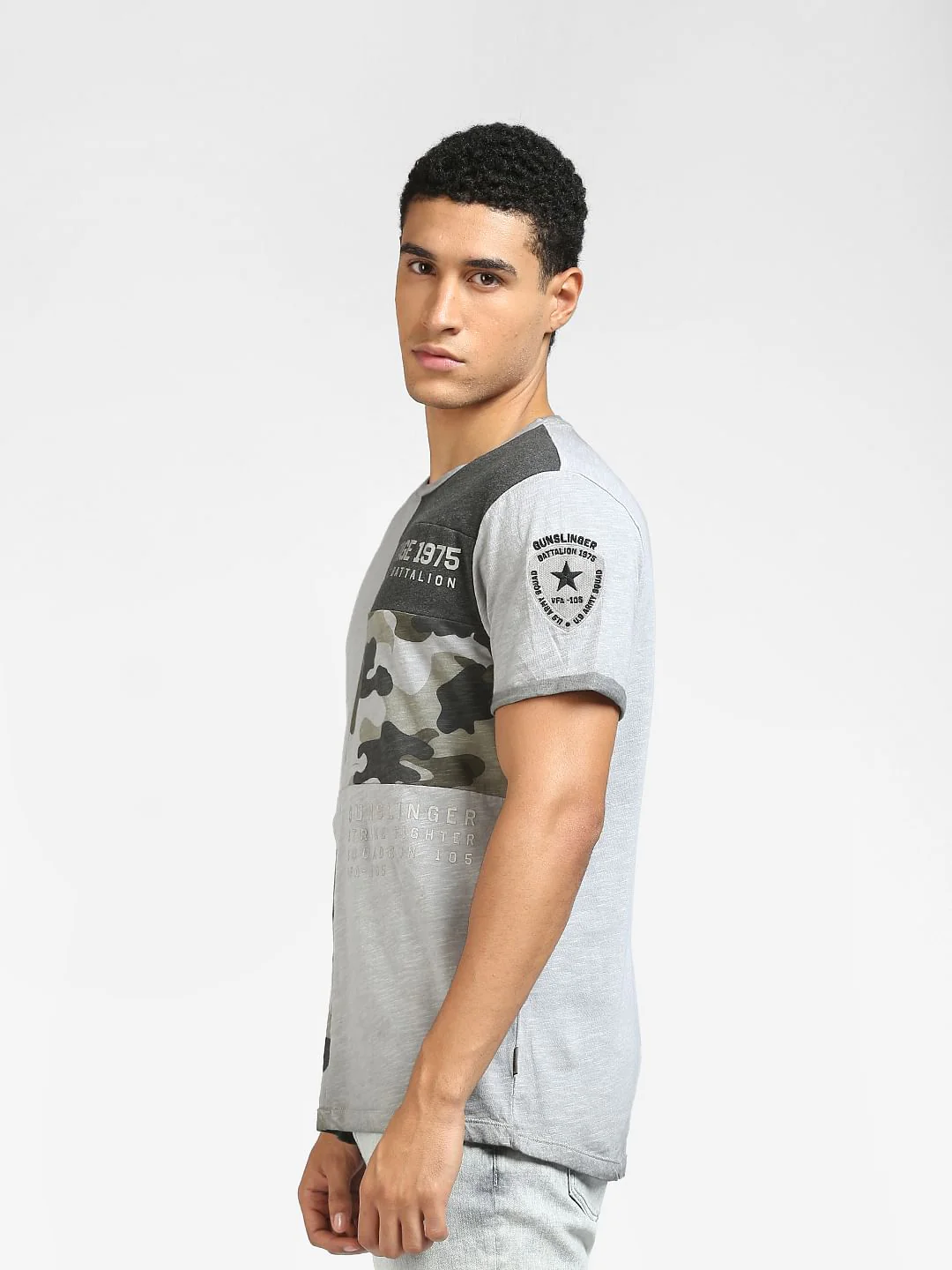 Grey Camo Crew Neck T-shirt - Image 3