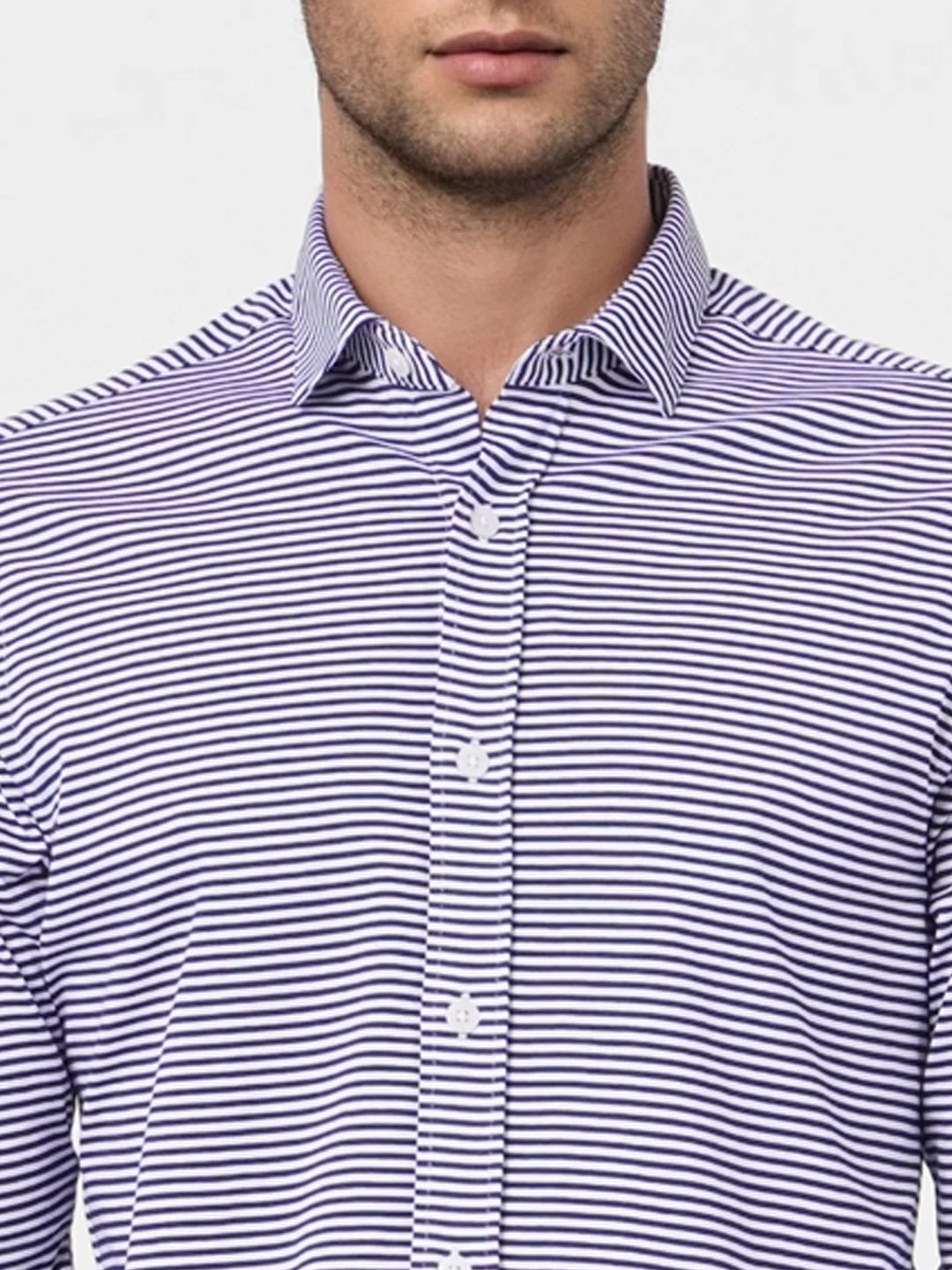 Blue Stiped Full Sleeves Shirt - Image 5