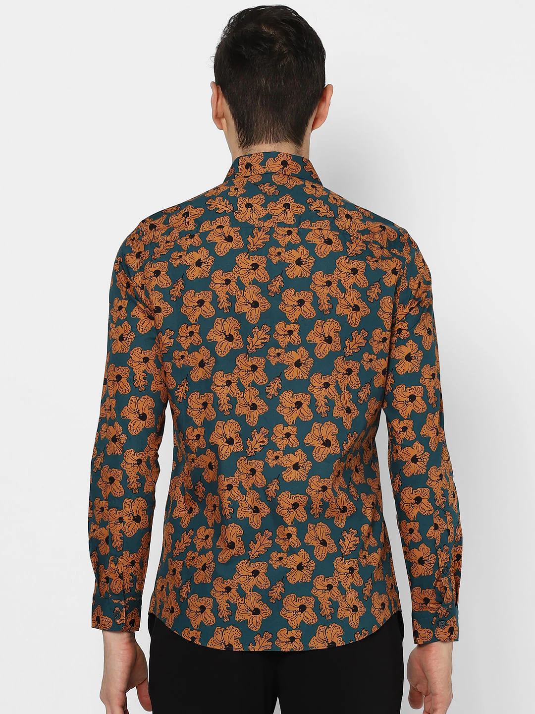 Blue Floral Full Sleeves Shirt - Image 4