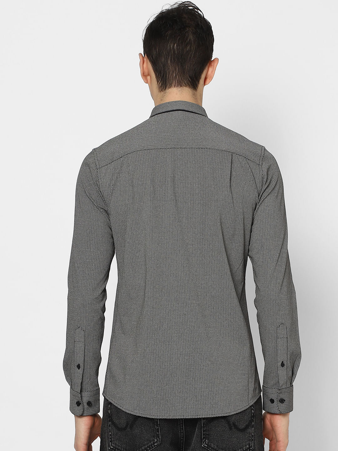 Black Full Sleeves Henley Shirt - Image 4