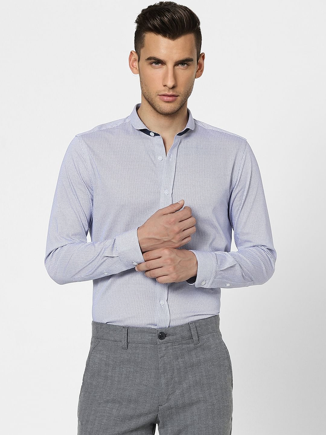 Blue Knit Full Sleeves Jersey Shirt - Image 2