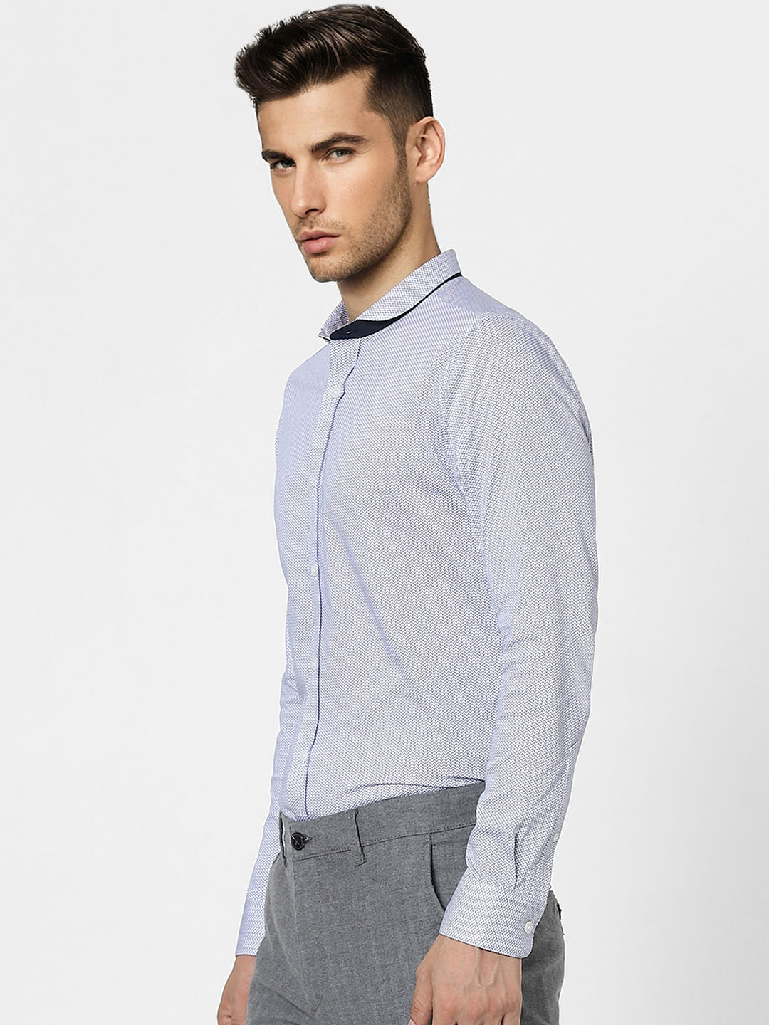 Blue Knit Full Sleeves Jersey Shirt - Image 3