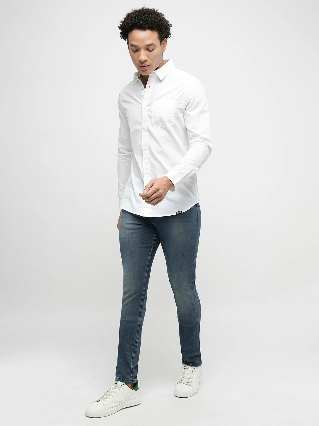 PRODUKT by JACK&JONES Blue Mid Rise Light Washed Slim Jeans - Image 5