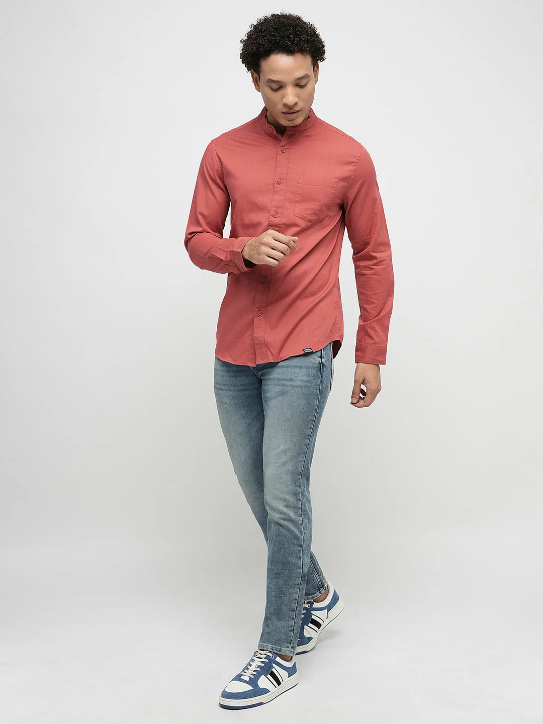 PRODUKT by JACK&JONES Blue Mid Rise Washed Slim Fit Jeans - Image 5