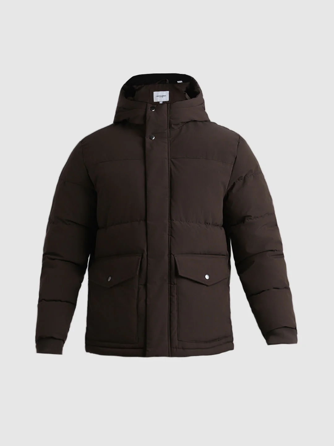 Dark Brown Hooded Puffer Jacket - Image 7