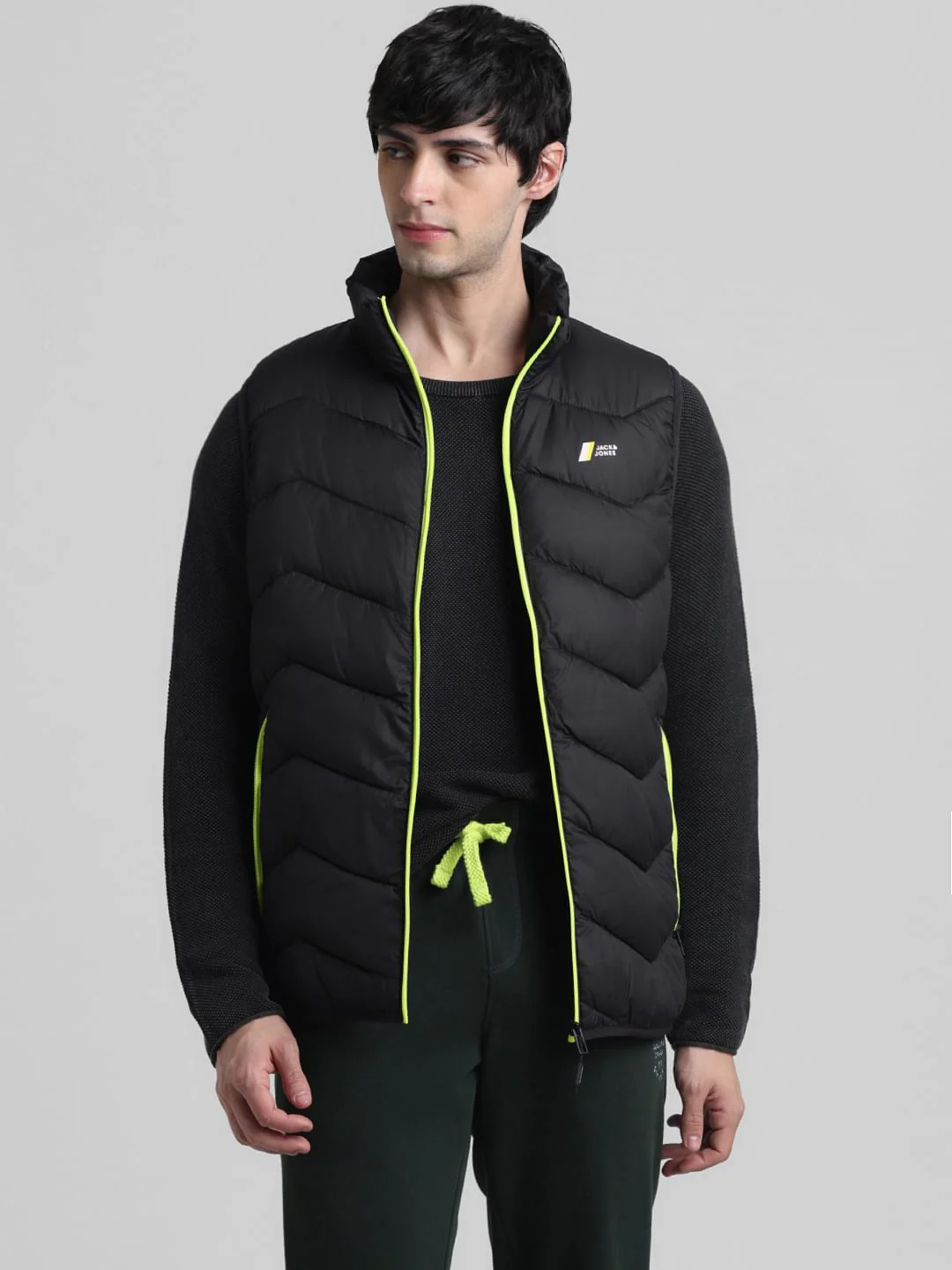 Black Sleeves Puffer Bodywarmer - Image 2