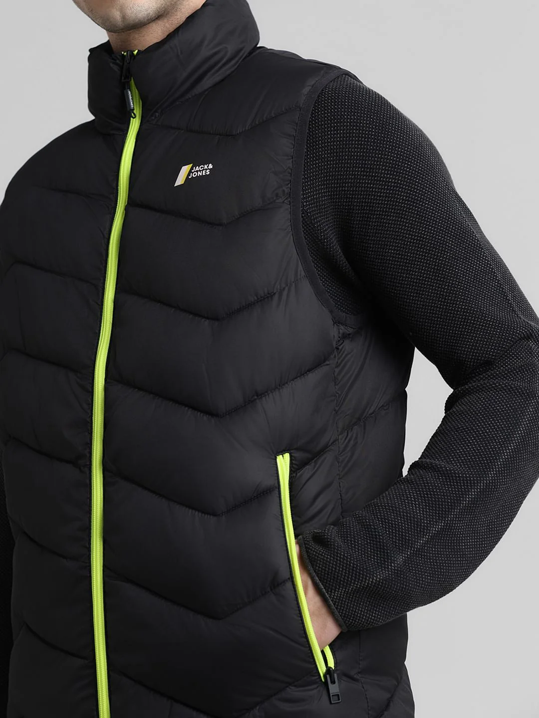 Black Sleeves Puffer Bodywarmer - Image 5