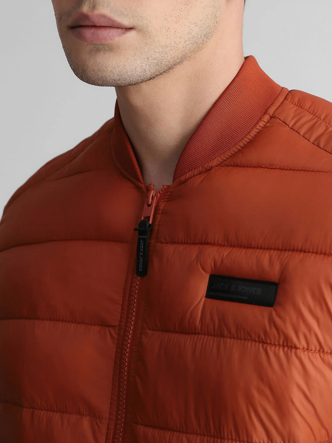 Brown Quilted Bomber Jacket - Image 5