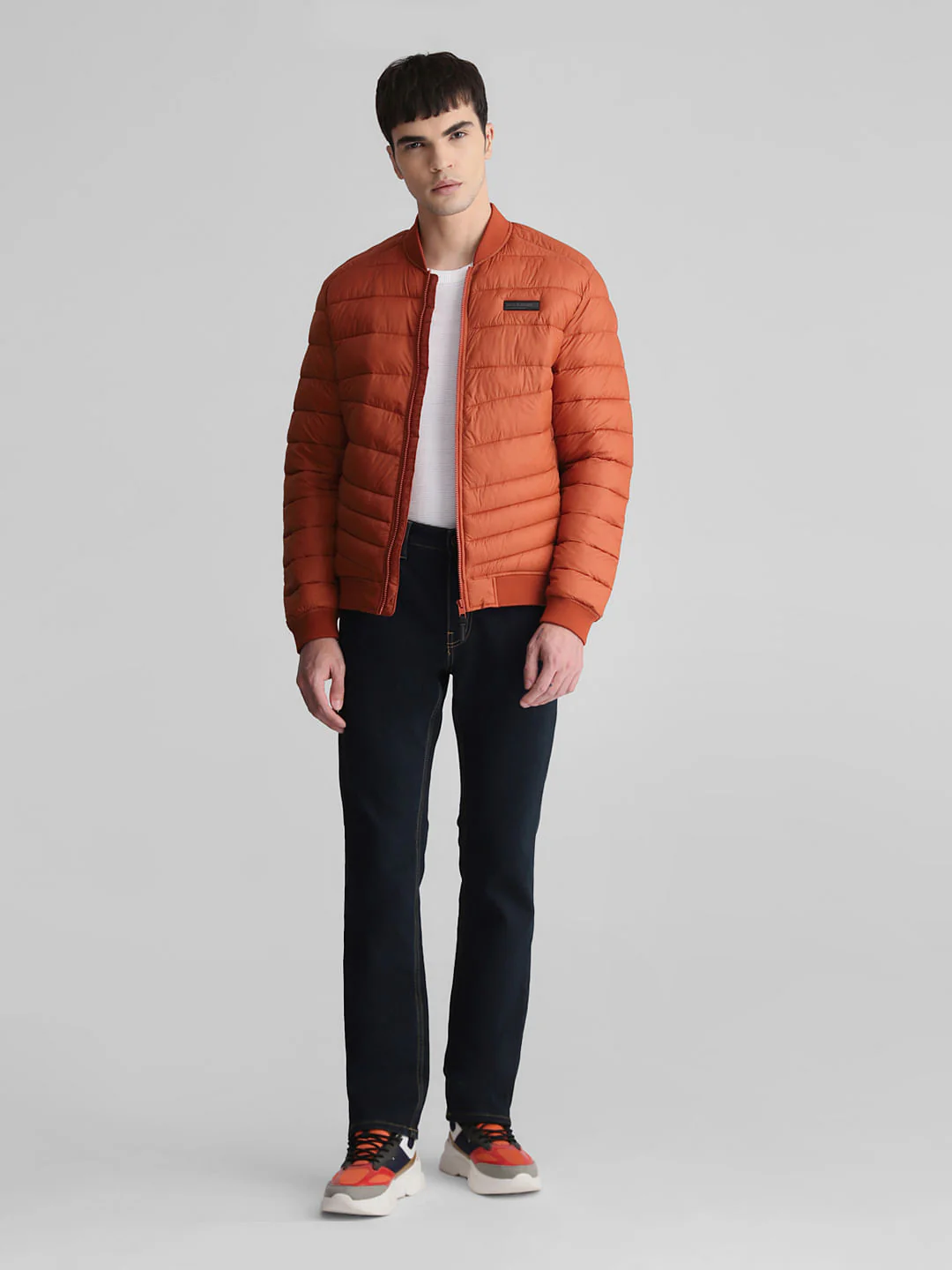 Brown Quilted Bomber Jacket - Image 6