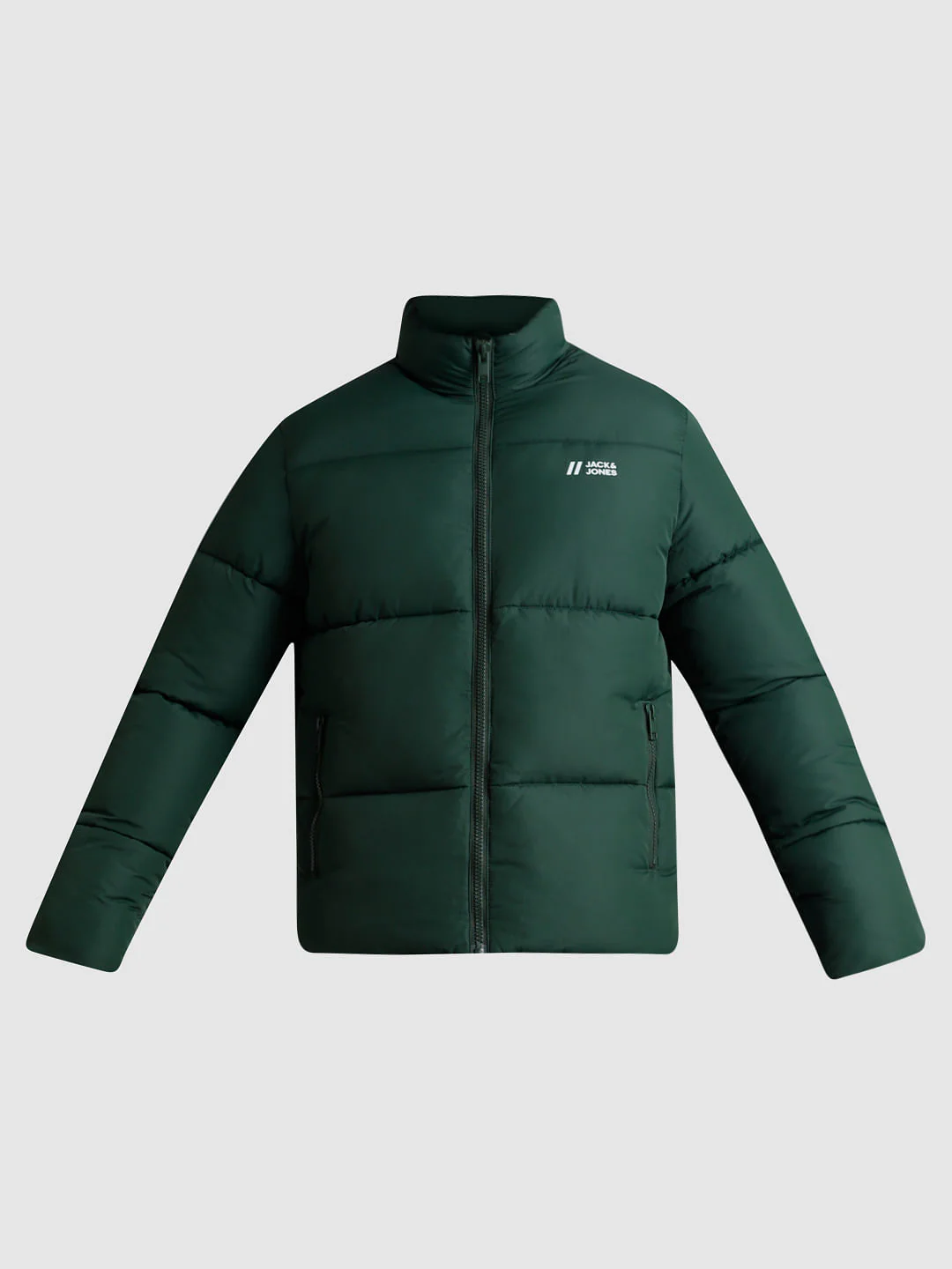 Green High Neck Puffer Jacket - Image 7