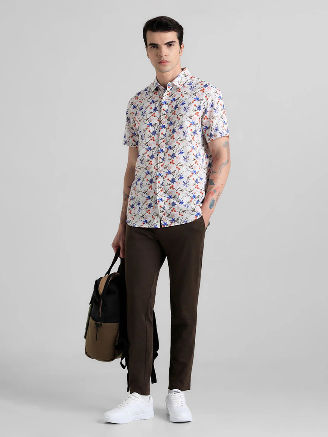 Dark Brown Mid Rise Slim Fit Chinos - Image 5