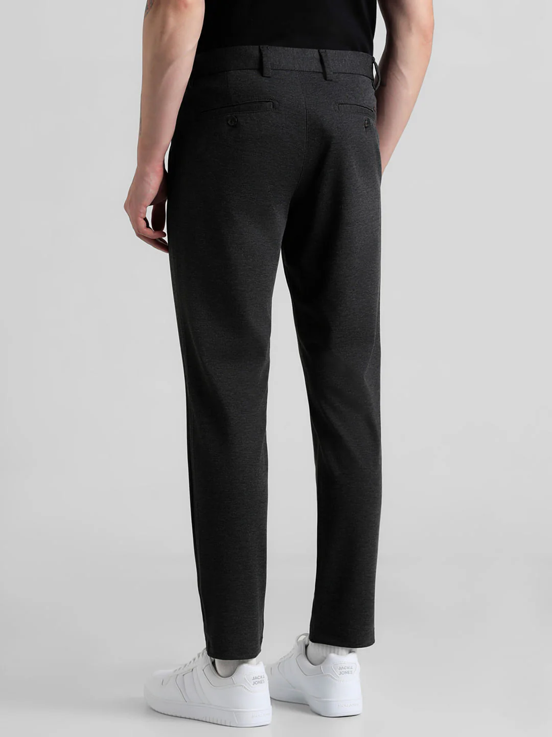Dark Grey Mid Rise Slim Fit Chinos - Image 3