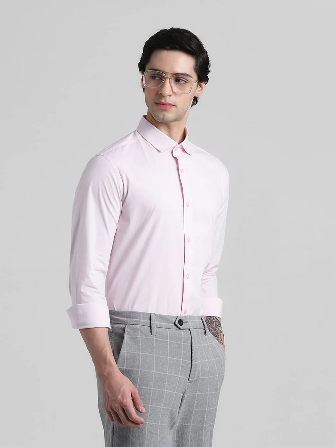 Lavender Cotton Full Sleeves Shirt