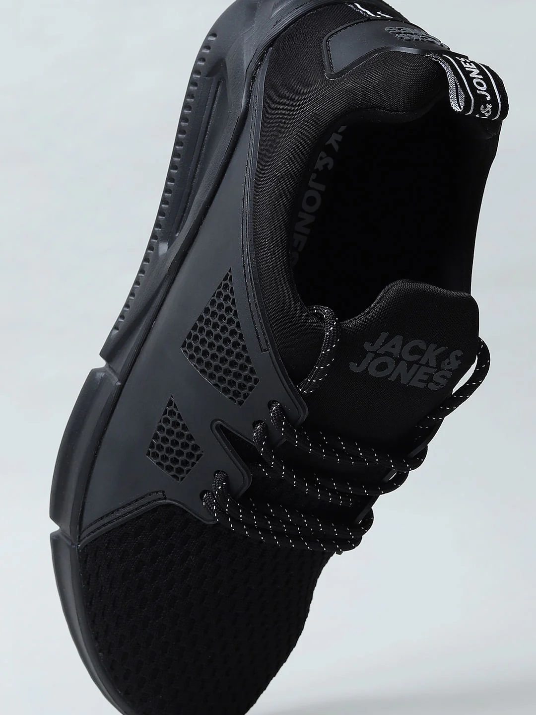 Black Knit Lace-Up Sneakers - Image 10