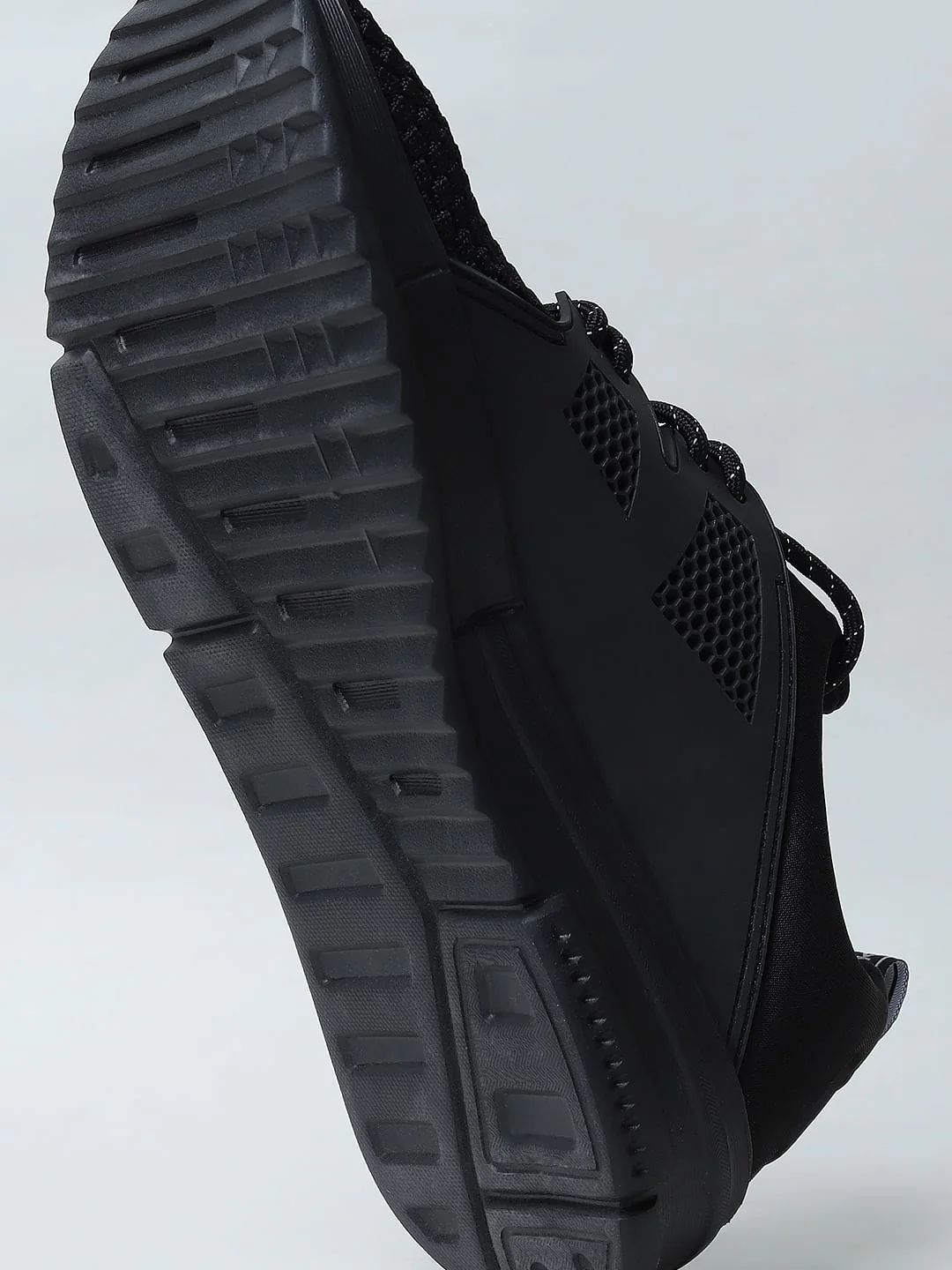 Black Knit Lace-Up Sneakers - Image 11
