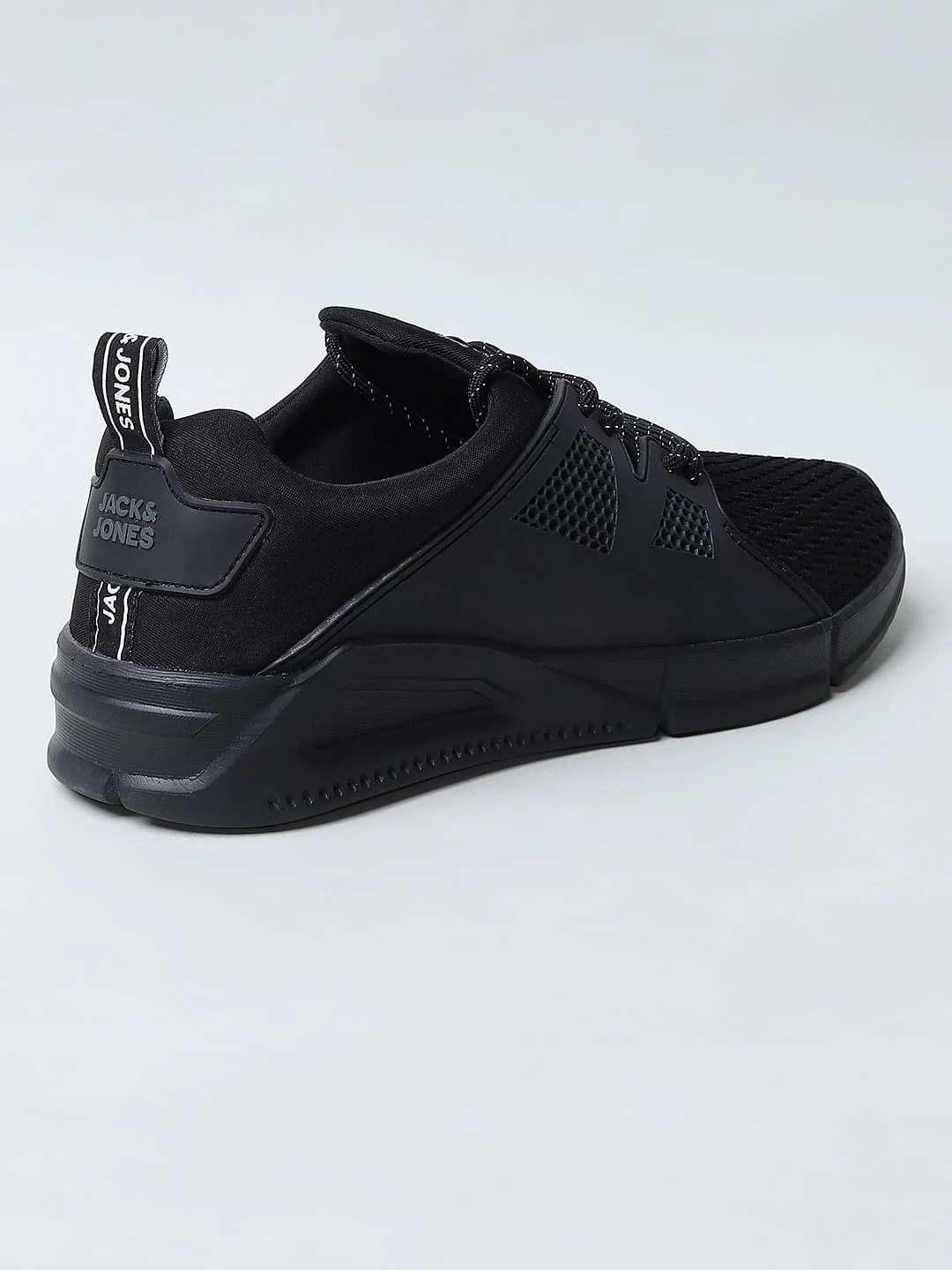 Black Knit Lace-Up Sneakers - Image 4