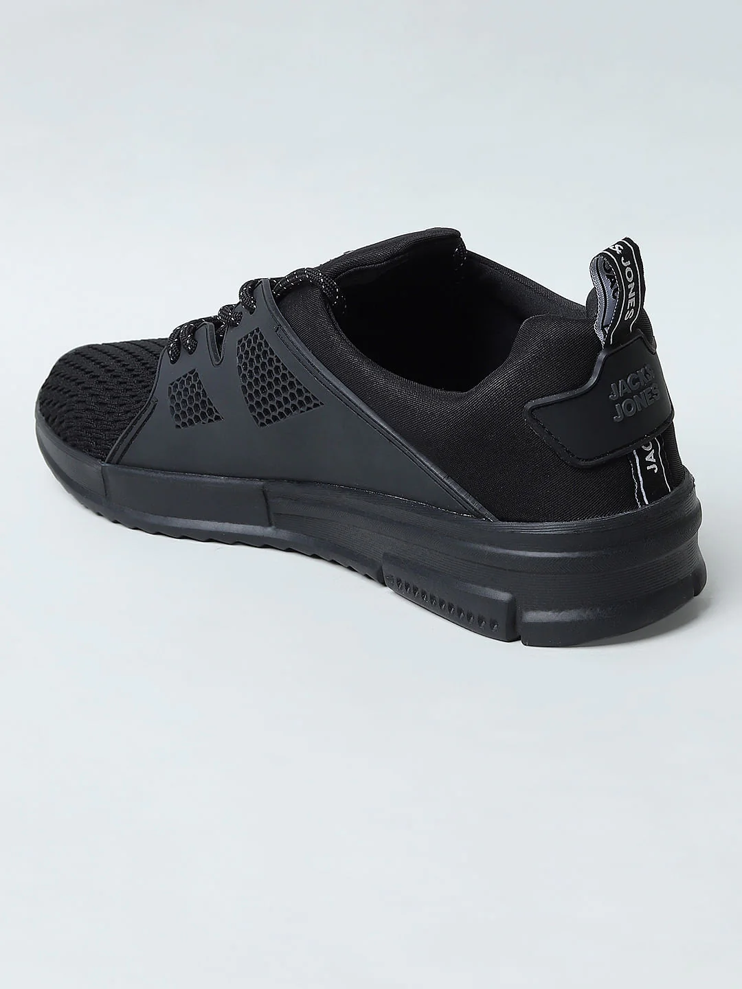 Black Knit Lace-Up Sneakers - Image 5