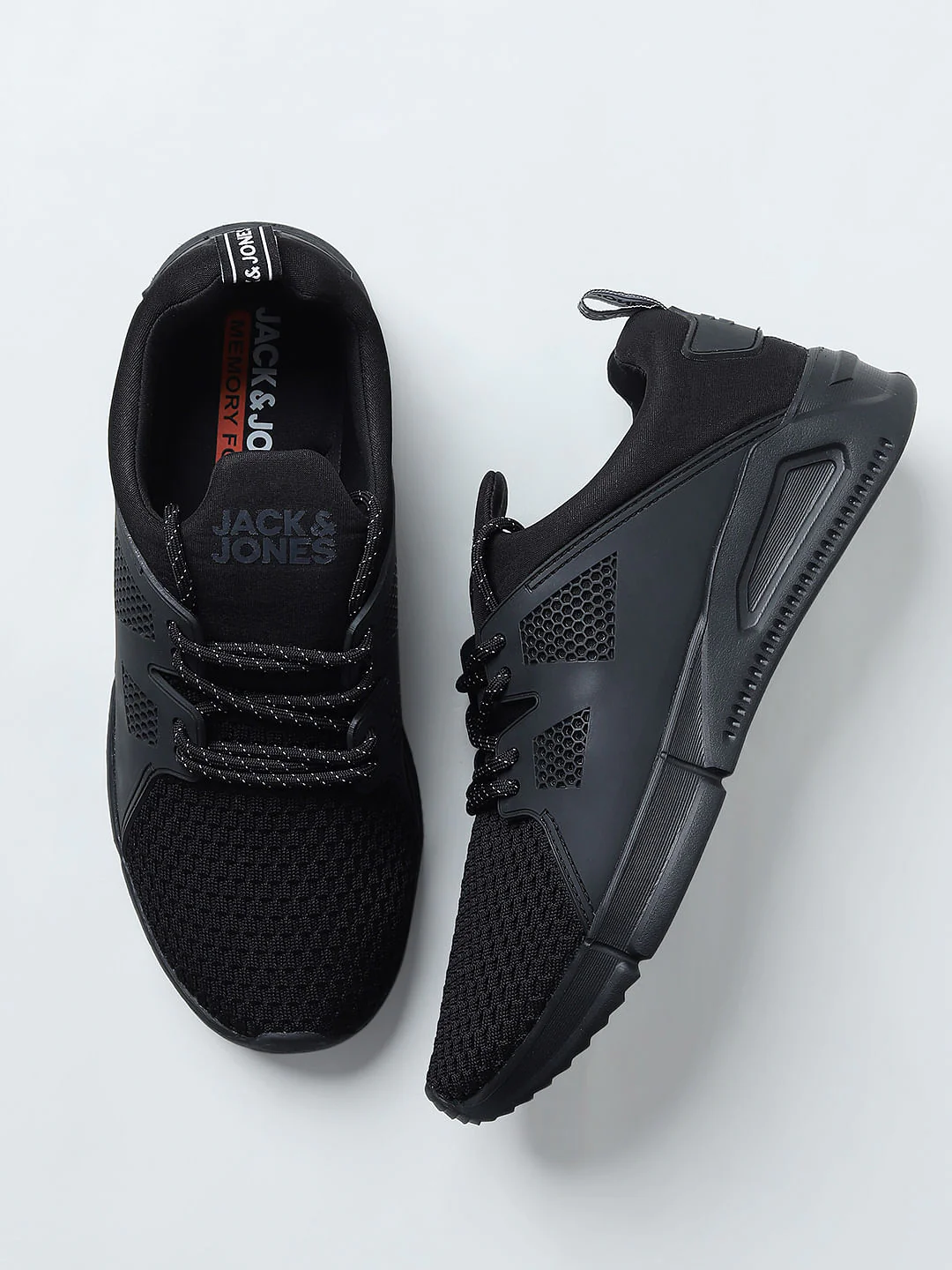 Black Knit Lace-Up Sneakers - Image 7