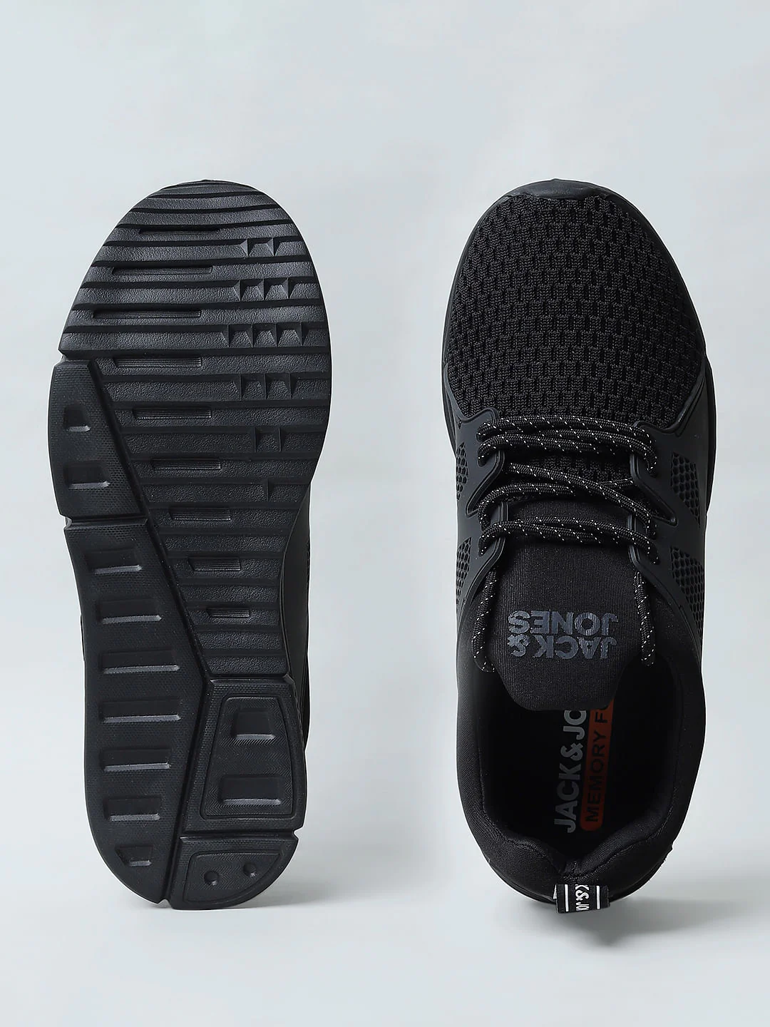 Black Knit Lace-Up Sneakers - Image 8