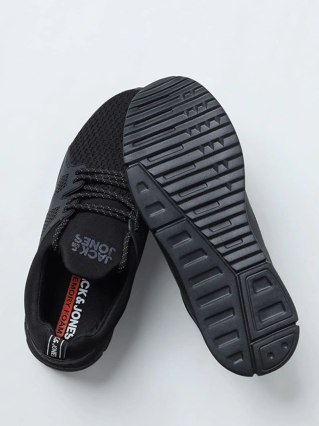 Black Knit Lace-Up Sneakers - Image 9