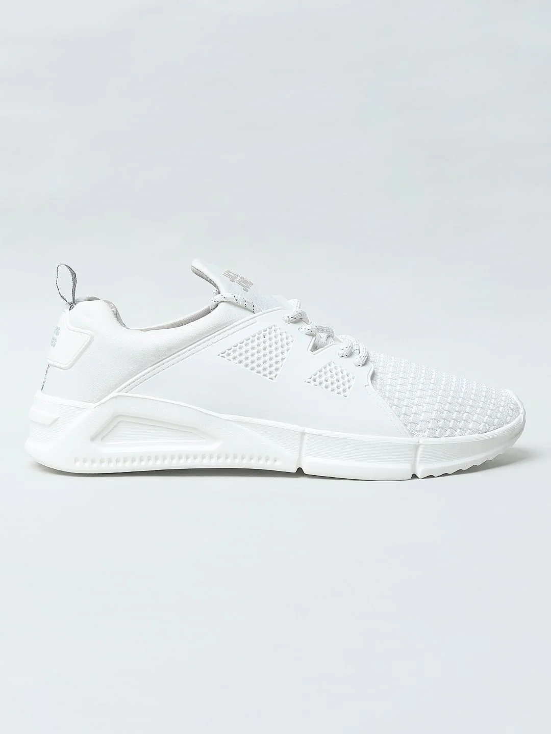 White Knit Lace-Up Sneakers - Image 2
