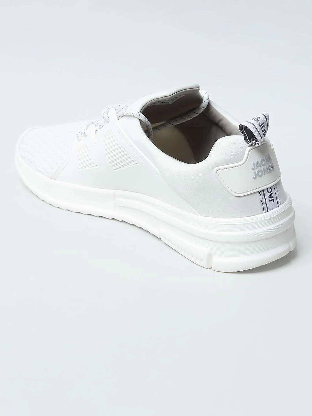 White Knit Lace-Up Sneakers - Image 5