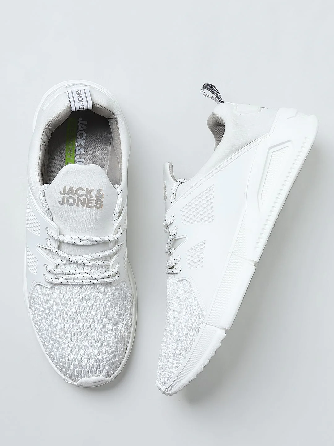 White Knit Lace-Up Sneakers - Image 7