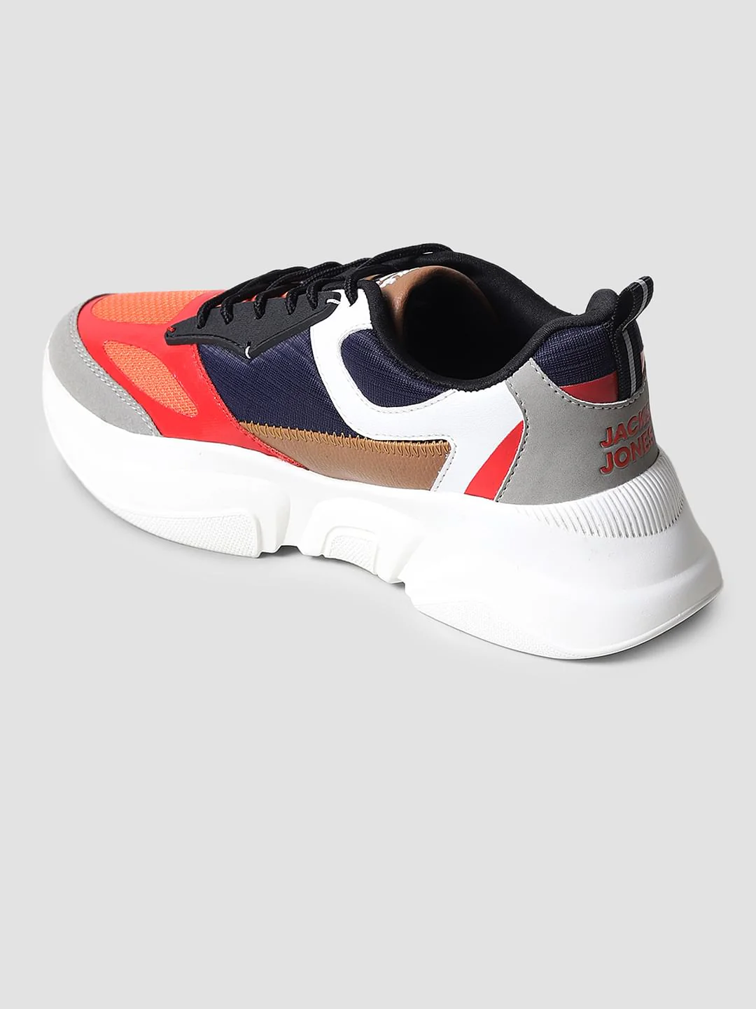Grey & Red Colourblocked Sneakers - Image 5