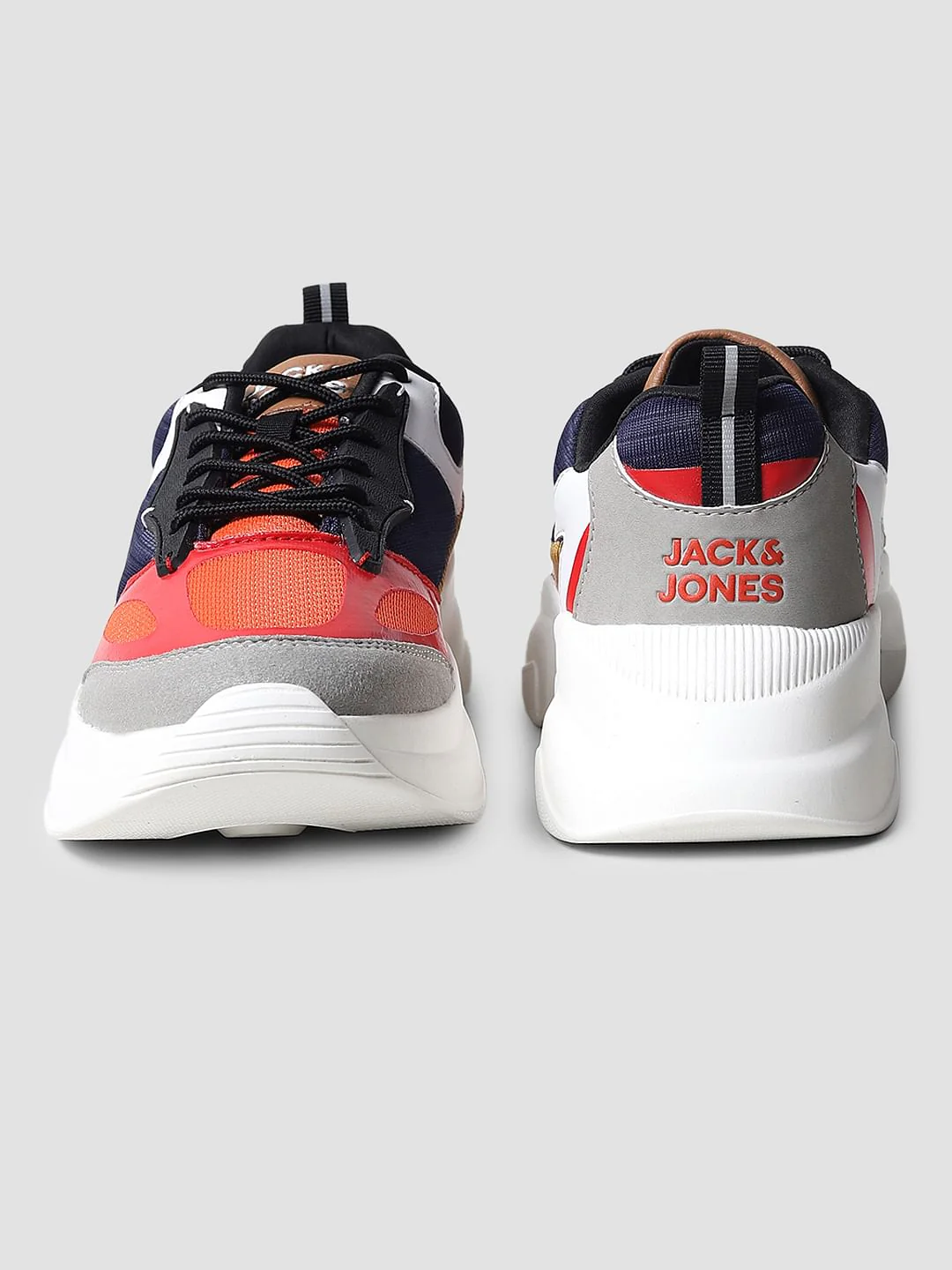 Grey & Red Colourblocked Sneakers - Image 6