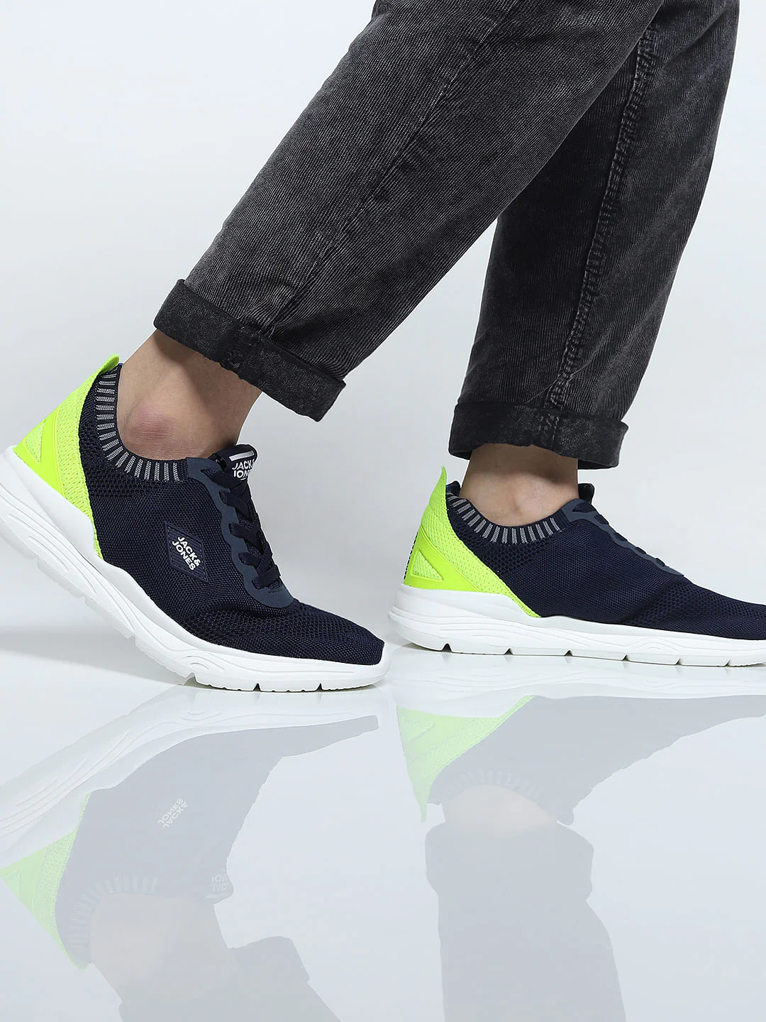 Navy Blue Mesh Sneakers