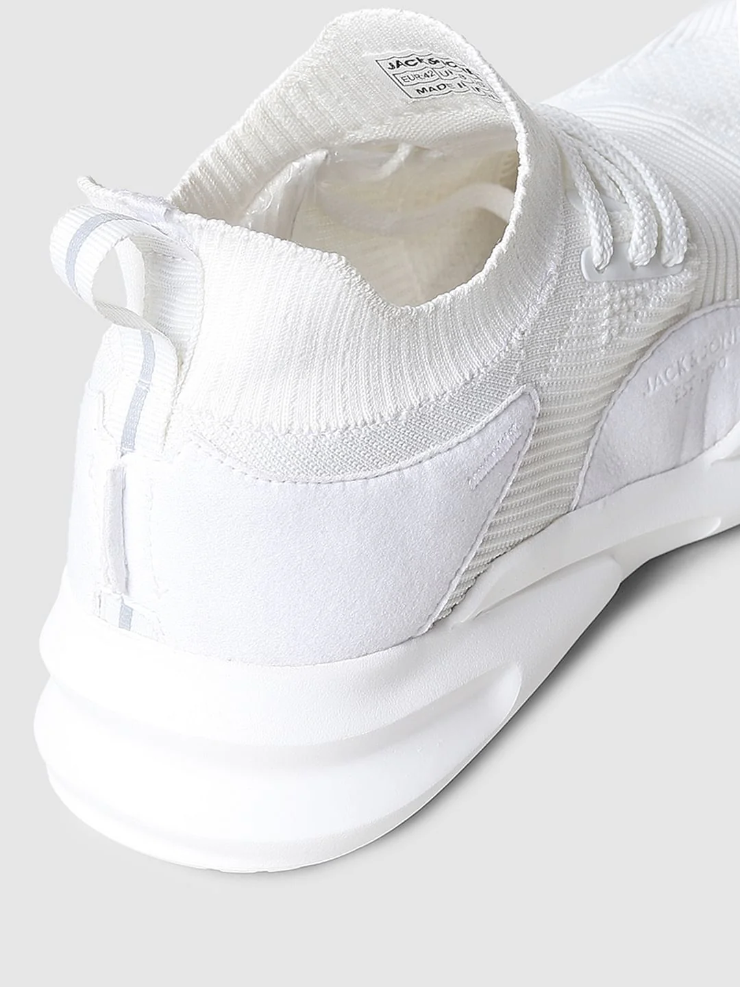 White Mesh Lace Up Sneakers - Image 10
