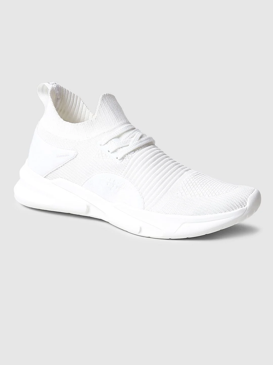 White Mesh Lace Up Sneakers - Image 4