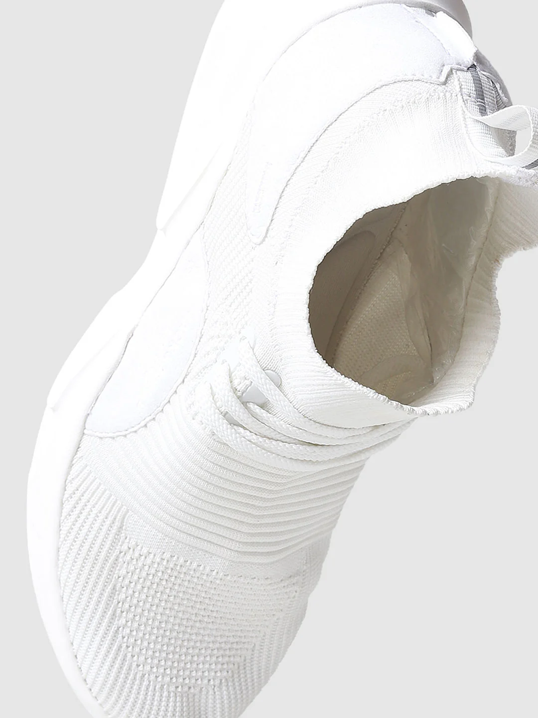 White Mesh Lace Up Sneakers - Image 8