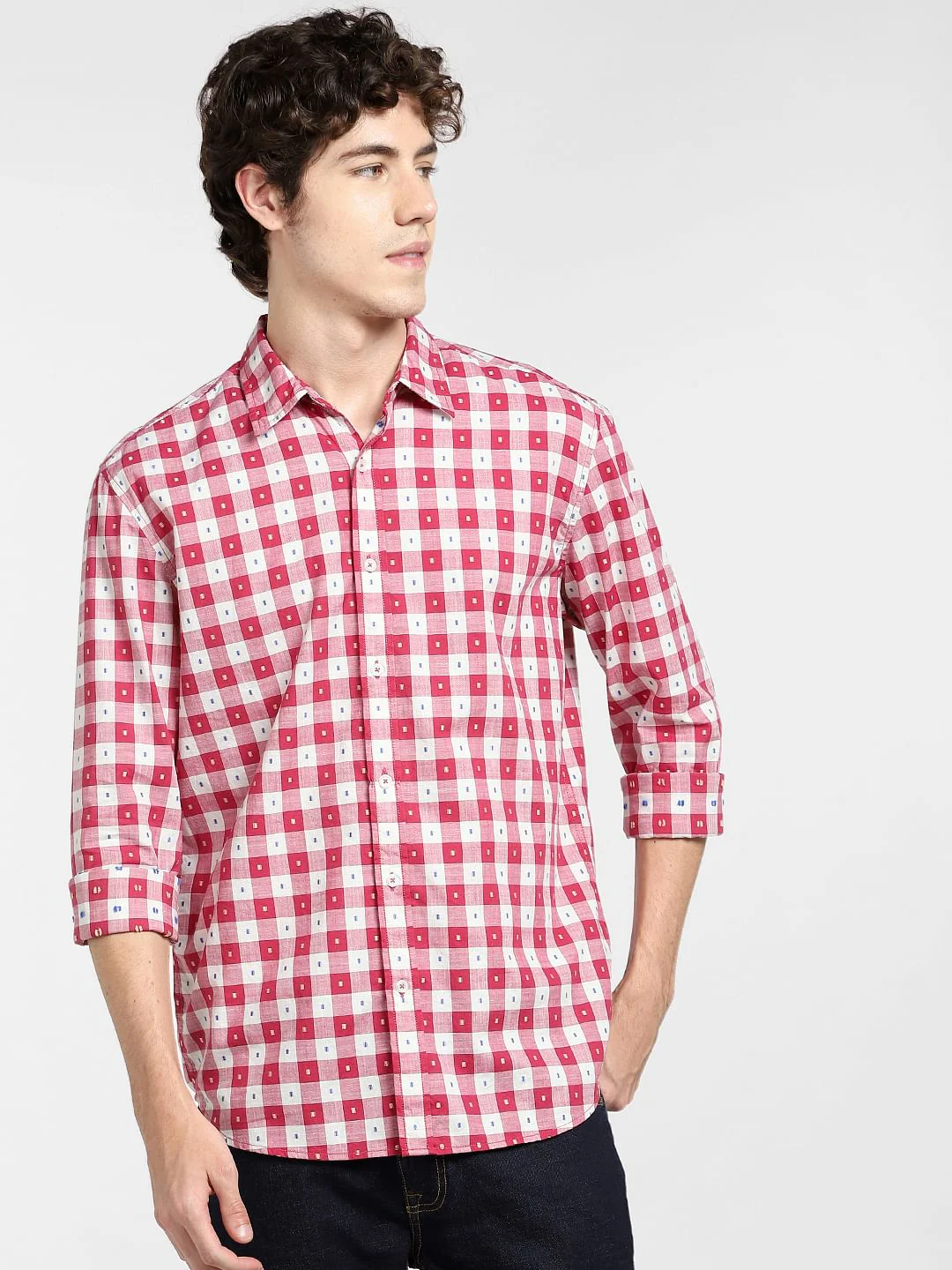 Red Check Full Sleeves Shirt - Image 2