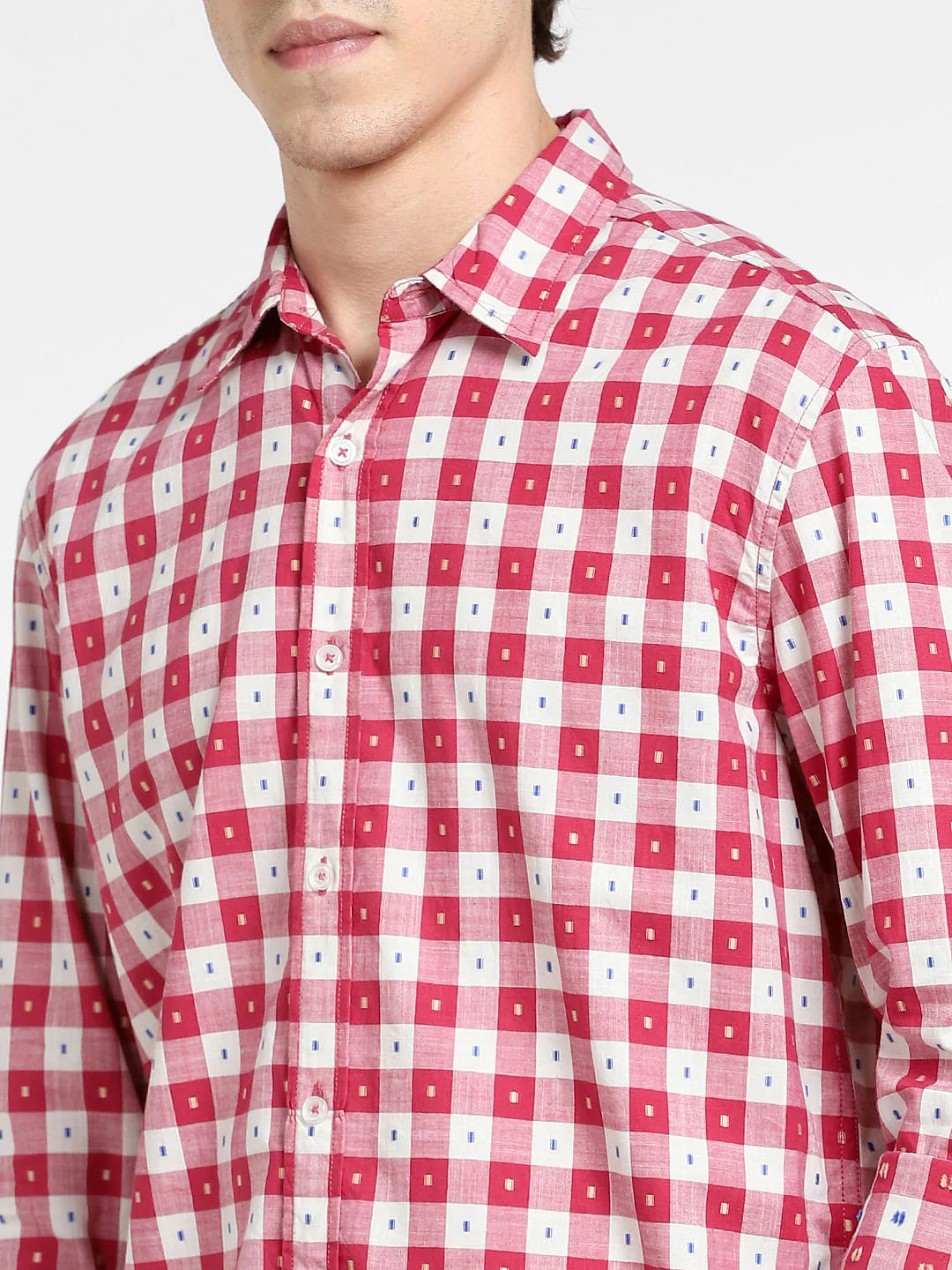 Red Check Full Sleeves Shirt - Image 5