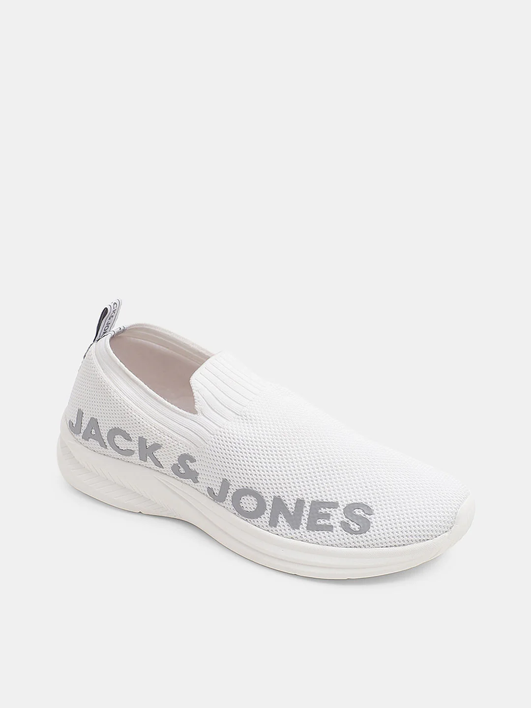 White Knitted Slip On Sneakers - Image 4