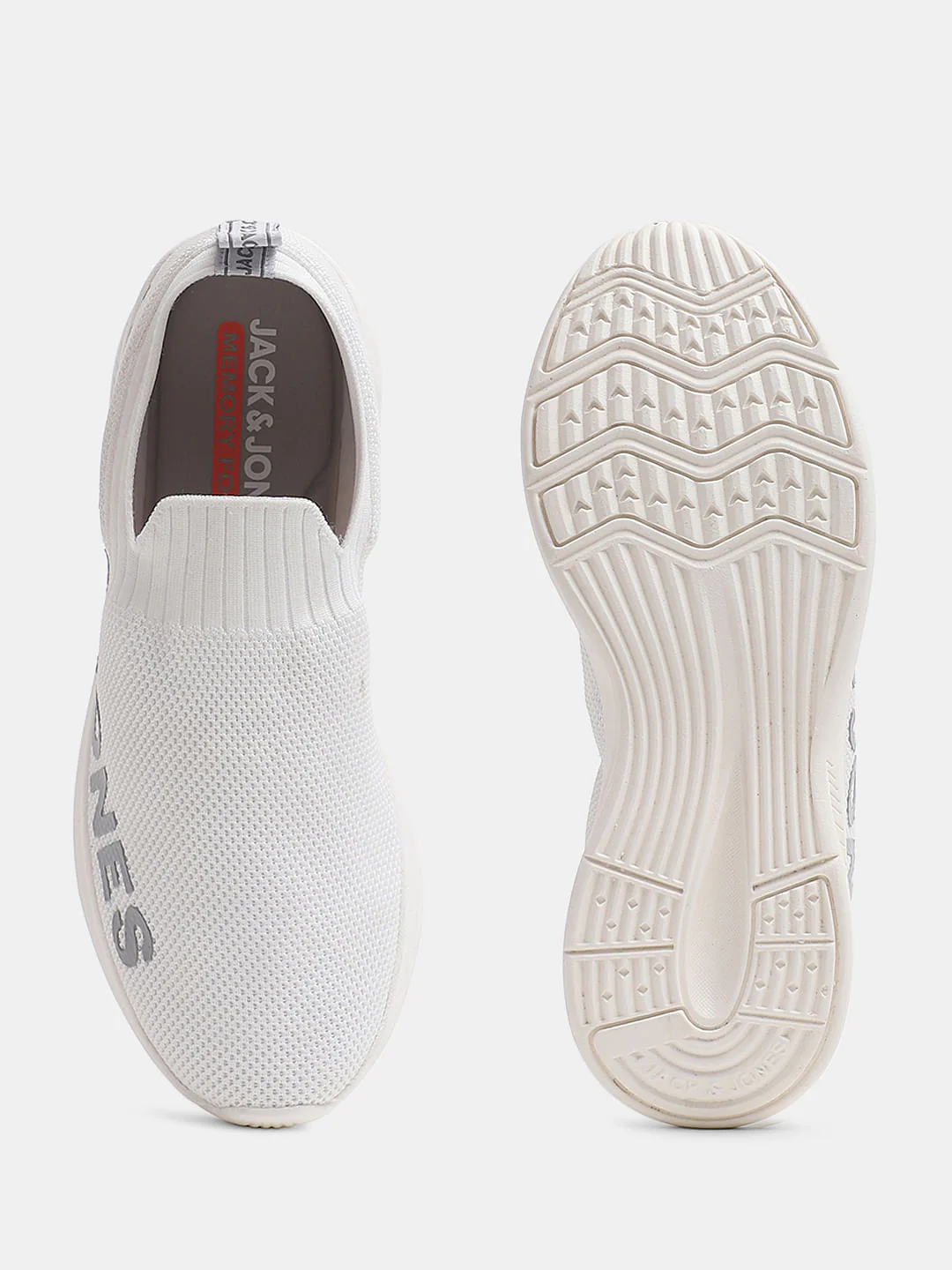 White Knitted Slip On Sneakers - Image 5