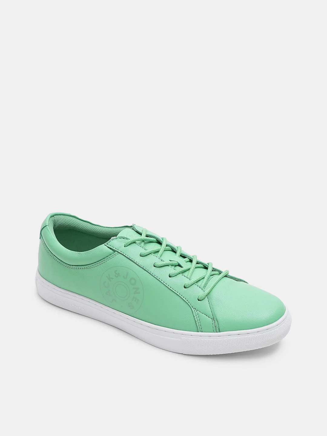 Green Leather Lace-Up Sneakers - Image 4