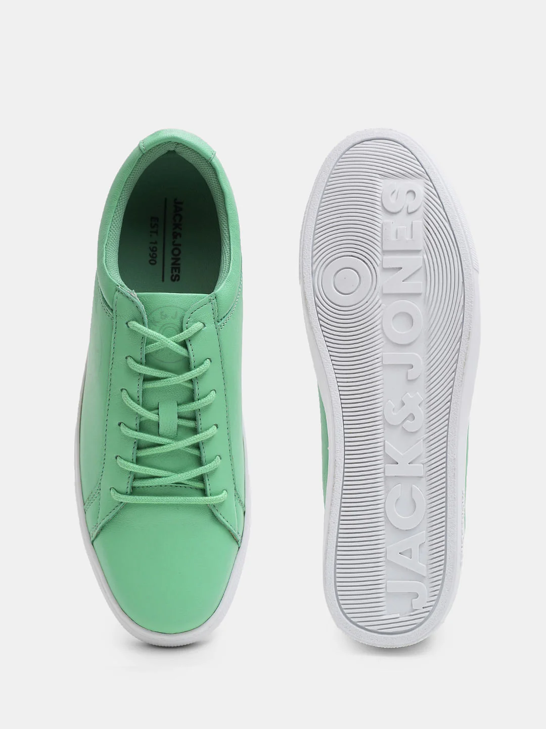 Green Leather Lace-Up Sneakers - Image 5