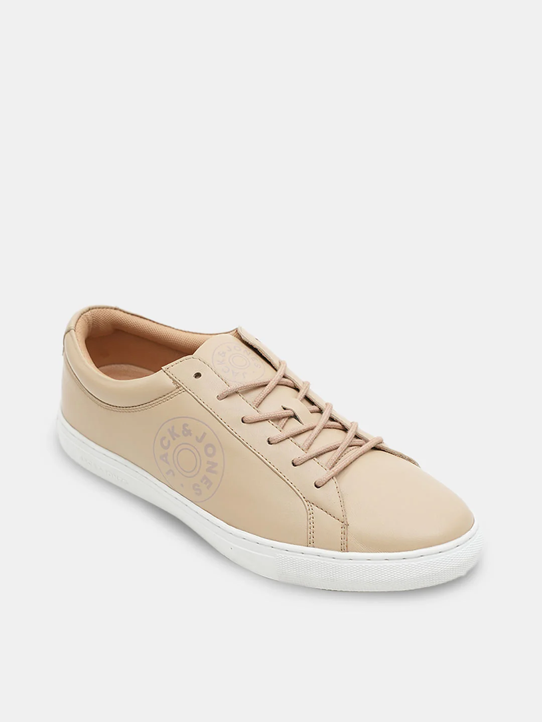 Beige Leather Sneakers - Image 4