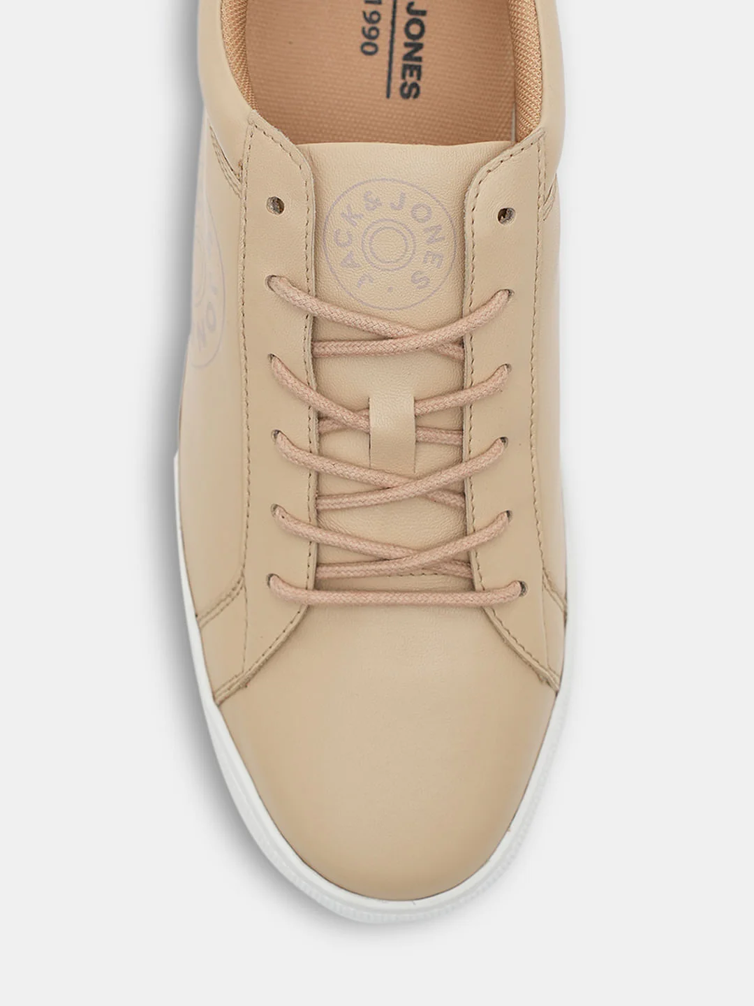 Beige Leather Sneakers - Image 7