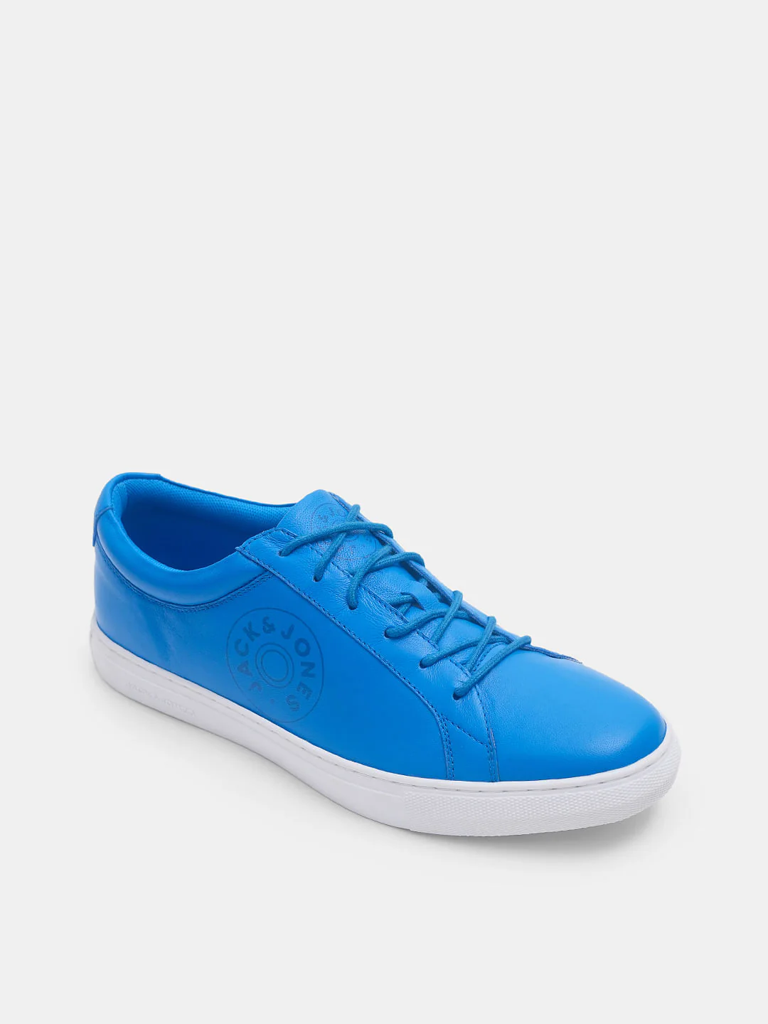 Blue Leather Lace-Up Sneakers - Image 4